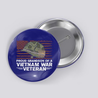 Proud Grandson Of A Vietnam War Veteran Usa Flag Gift Button