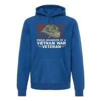 Proud Grandson Of A Vietnam War Veteran Usa Flag Gift Premium Hoodie