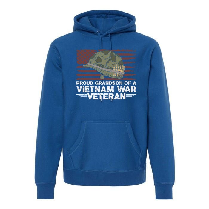 Proud Grandson Of A Vietnam War Veteran Usa Flag Gift Premium Hoodie