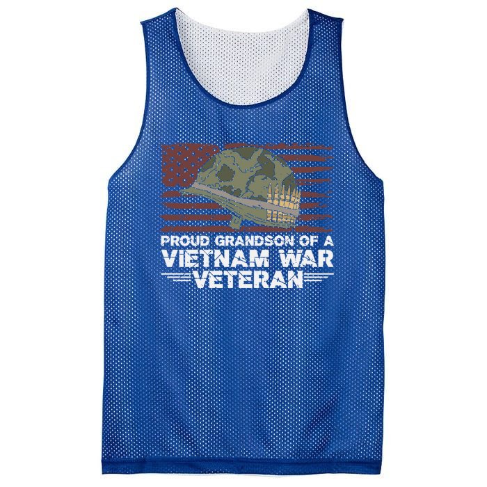 Proud Grandson Of A Vietnam War Veteran Usa Flag Gift Mesh Reversible Basketball Jersey Tank