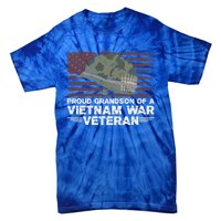 Proud Grandson Of A Vietnam War Veteran Usa Flag Gift Tie-Dye T-Shirt