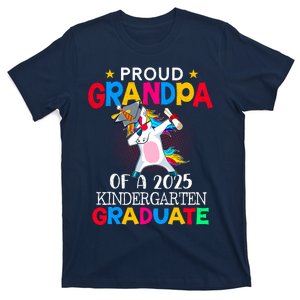 Proud Grandpa Of A 2025 Kindergarten Graduate Unicorn Dab T-Shirt