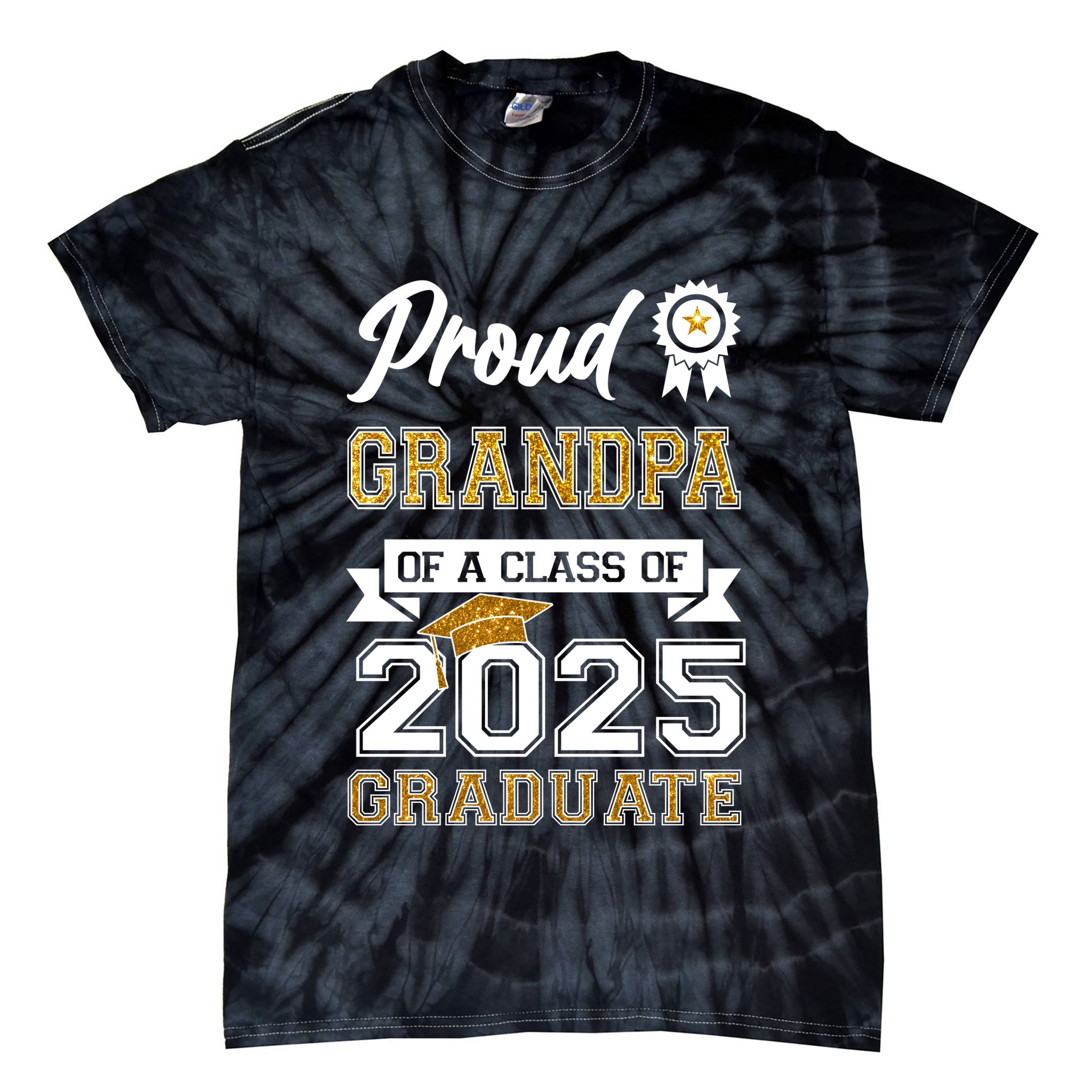 Proud Grandpa Of A Class Of 2025 Graduate Tie-Dye T-Shirt