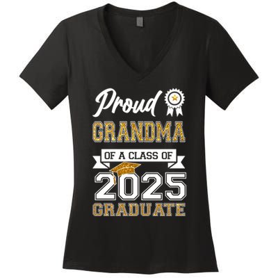 Proud Grandma Of A Class Of 2025 Graduate Women's V-Neck T-Shirt