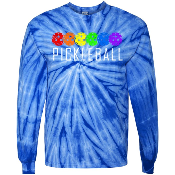 Pickleball Gift Tie-Dye Long Sleeve Shirt