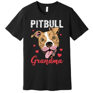 Pitbull Grandma Pawma Dog Grandparents Dog Lover Premium T-Shirt