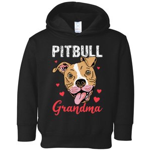 Pitbull Grandma Pawma Dog Grandparents Dog Lover Toddler Hoodie