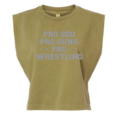 Pro God Pro Guns Pro Wrestling Garment-Dyed Women's Muscle Tee