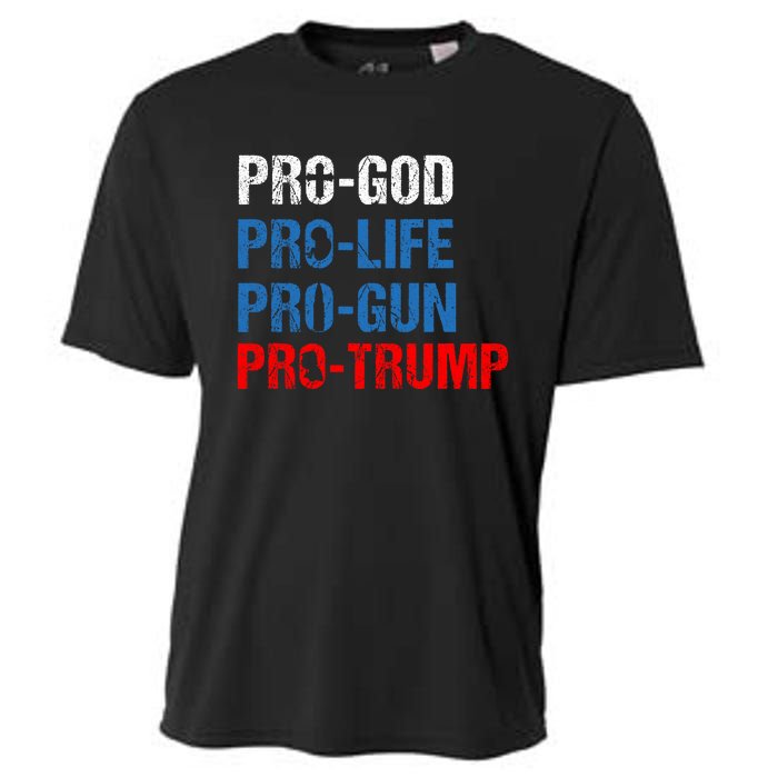 Pro God Pro Life Pro Gun Pro Trump Patriotic Cooling Performance Crew T-Shirt