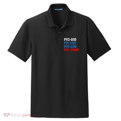 Pro God Pro Life Pro Gun Pro Trump Patriotic Dry Zone Grid Polo