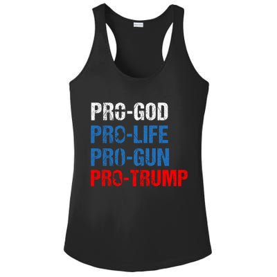 Pro God Pro Life Pro Gun Pro Trump Patriotic Ladies PosiCharge Competitor Racerback Tank