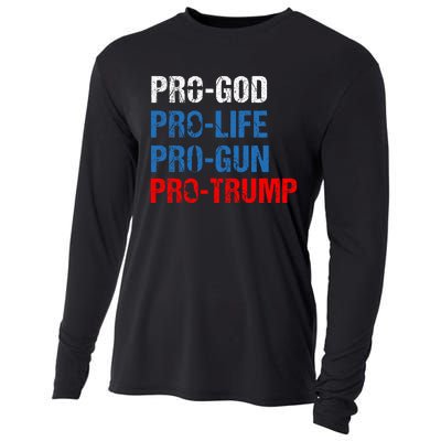 Pro God Pro Life Pro Gun Pro Trump Patriotic Cooling Performance Long Sleeve Crew