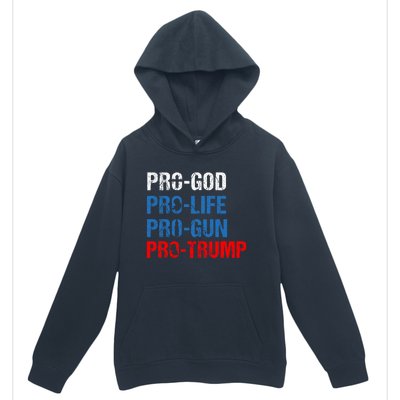 Pro God Pro Life Pro Gun Pro Trump Patriotic Urban Pullover Hoodie