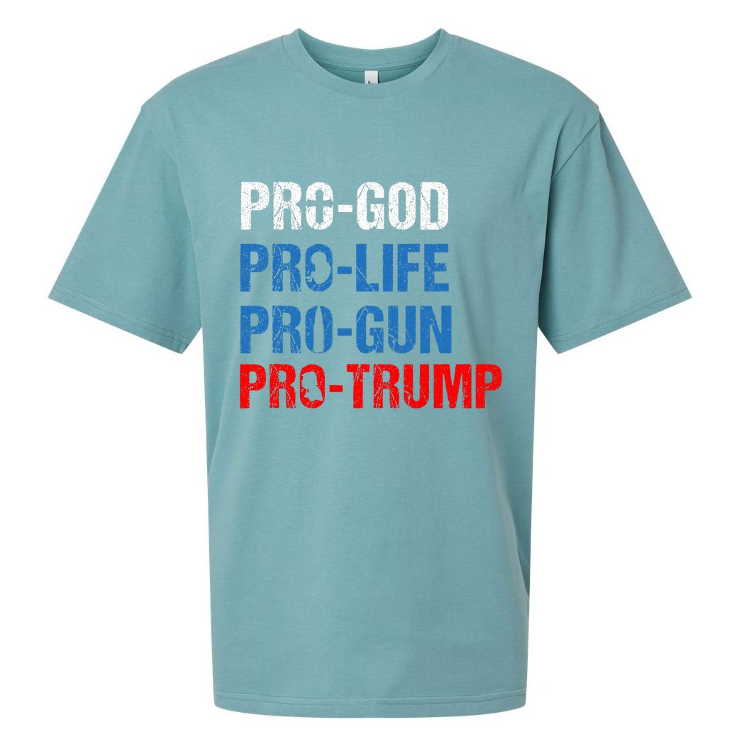 Pro God Pro Life Pro Gun Pro Trump Patriotic Sueded Cloud Jersey T-Shirt