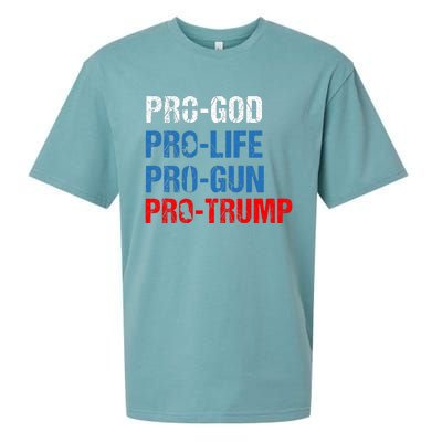 Pro God Pro Life Pro Gun Pro Trump Patriotic Sueded Cloud Jersey T-Shirt