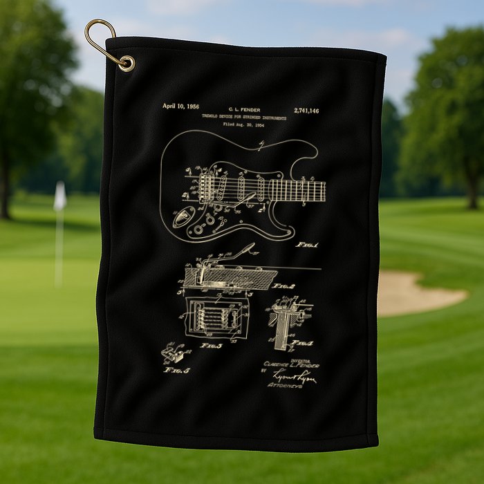 Patent Guitar Golf Towel