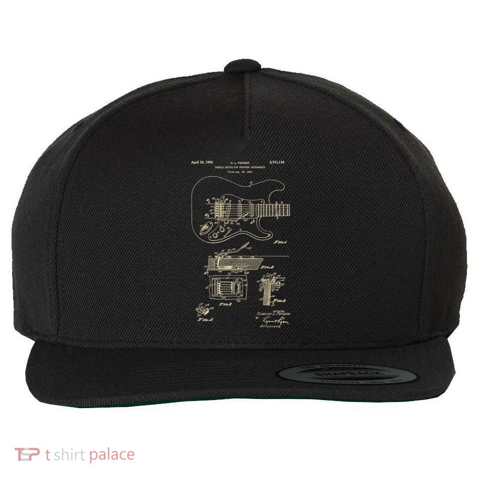 Patent Guitar Wool Snapback Cap