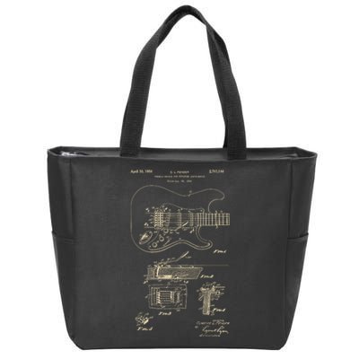 Patent Guitar Zip Tote Bag