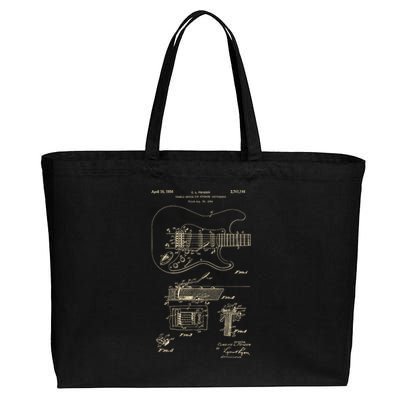 Patent Guitar Cotton Canvas Jumbo Tote