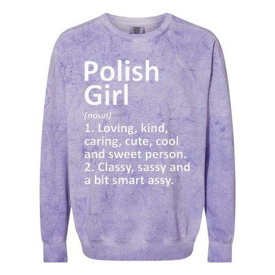 POLISH GIRL POLAND Gift Funny Country Home Roots Descent Colorblast Crewneck Sweatshirt