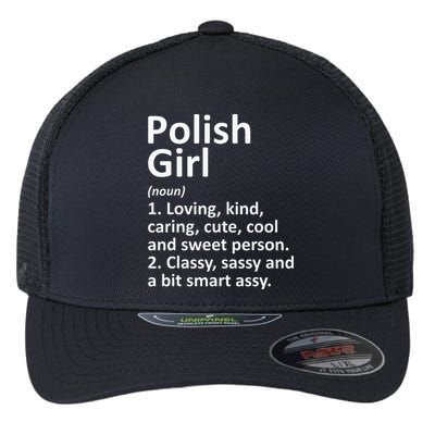 POLISH GIRL POLAND Gift Funny Country Home Roots Descent Flexfit Unipanel Trucker Cap