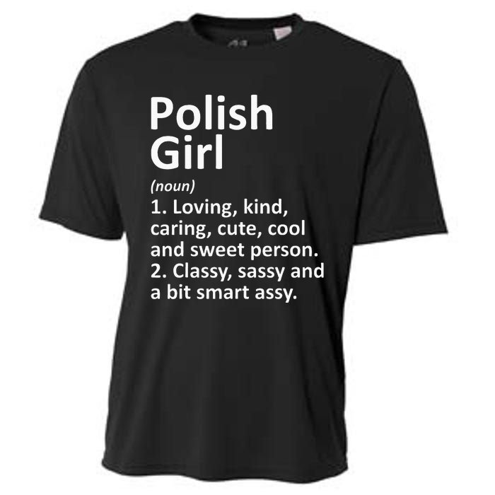 POLISH GIRL POLAND Gift Funny Country Home Roots Descent Cooling Performance Crew T-Shirt