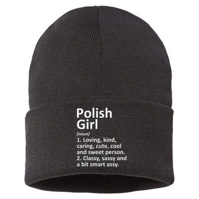 POLISH GIRL POLAND Gift Funny Country Home Roots Descent Sustainable Knit Beanie