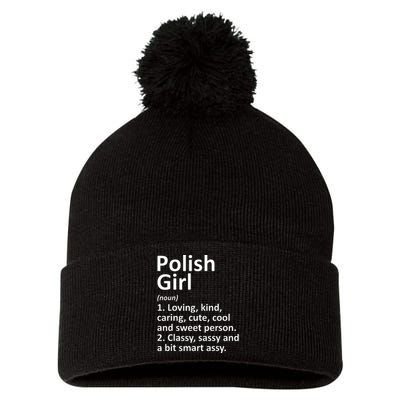 POLISH GIRL POLAND Gift Funny Country Home Roots Descent Pom Pom 12in Knit Beanie