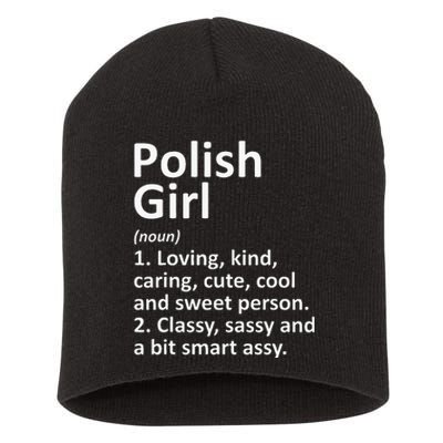 POLISH GIRL POLAND Gift Funny Country Home Roots Descent Short Acrylic Beanie