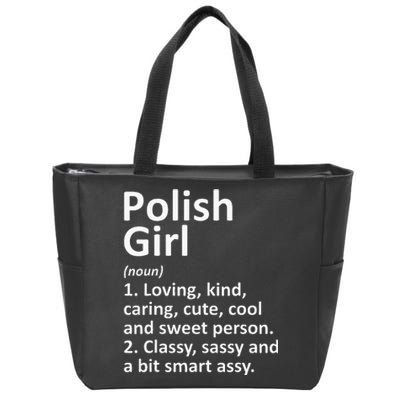 POLISH GIRL POLAND Gift Funny Country Home Roots Descent Zip Tote Bag