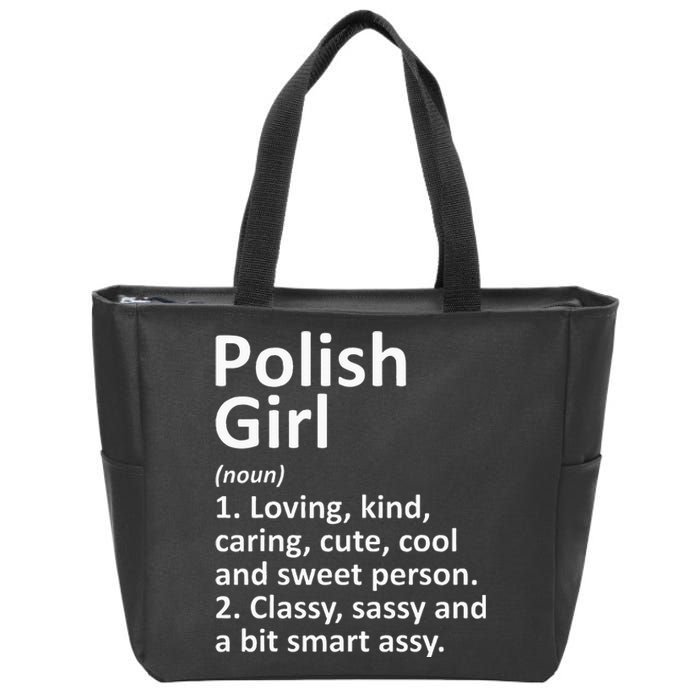 POLISH GIRL POLAND Gift Funny Country Home Roots Descent Zip Tote Bag