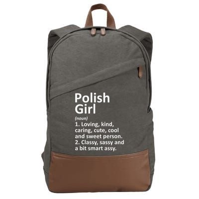 POLISH GIRL POLAND Gift Funny Country Home Roots Descent Cotton Canvas Backpack