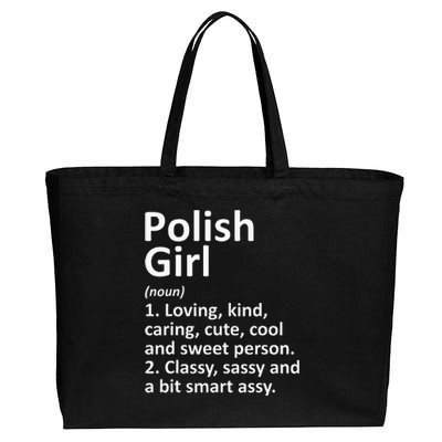 POLISH GIRL POLAND Gift Funny Country Home Roots Descent Cotton Canvas Jumbo Tote