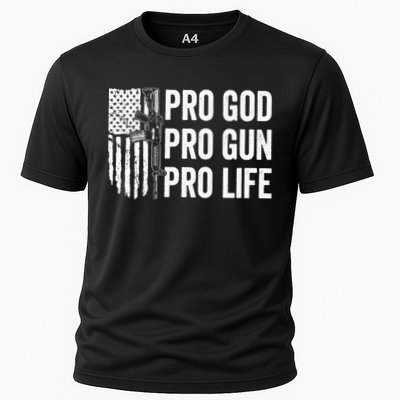 Pro God Pro Gun Pro Life USA Christian Guns Owner Flag Performance Shirt