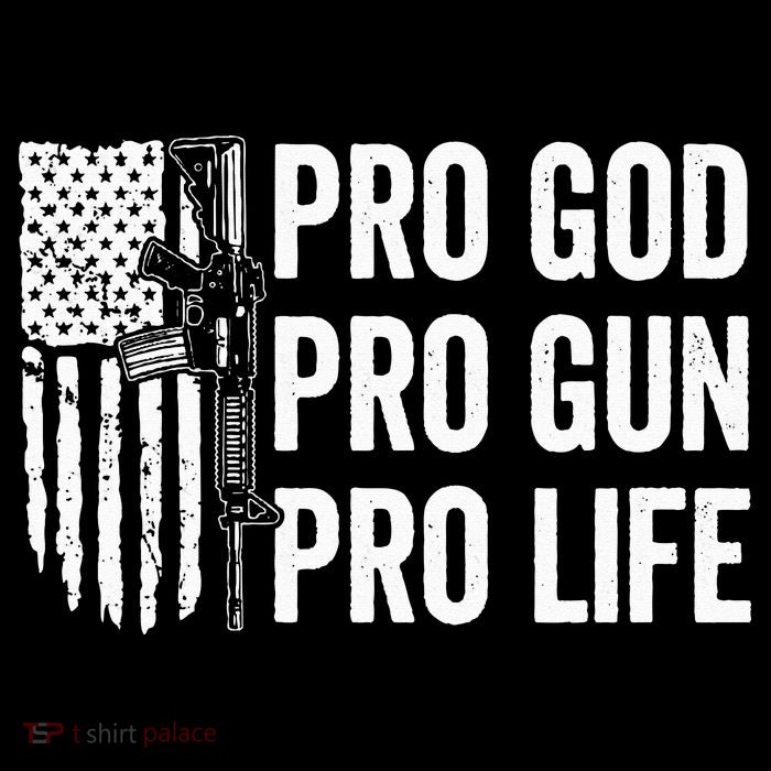 Pro God Pro Gun Pro Life USA Christian Guns Owner Flag Tall T-Shirt