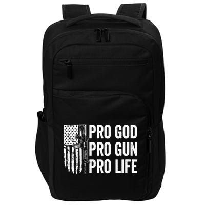 Pro God Pro Gun Pro Life USA Christian Guns Owner Flag Impact Tech Backpack