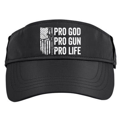 Pro God Pro Gun Pro Life USA Christian Guns Owner Flag Adult Drive Performance Visor