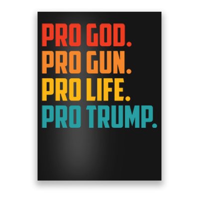 Pro God Pro Gun Pro Life Pro Trump Poster