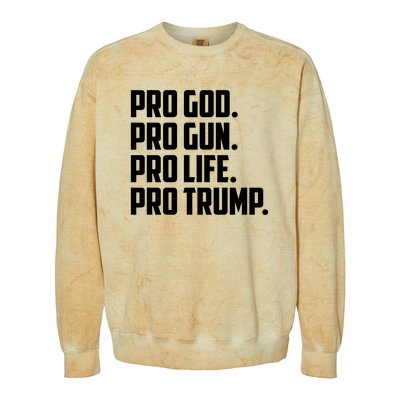 Pro God Pro Gun Pro Life Pro Trump Colorblast Crewneck Sweatshirt