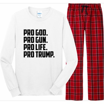 Pro God Pro Gun Pro Life Pro Trump Long Sleeve Pajama Set