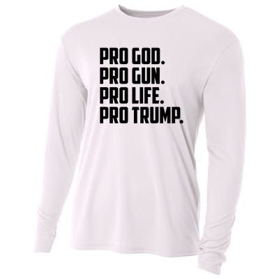 Pro God Pro Gun Pro Life Pro Trump Cooling Performance Long Sleeve Crew