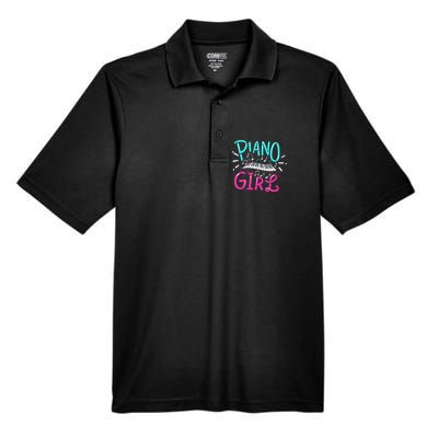 Piano Girl Pianist Music Notes Gift Men's Origin Performance Piqué Polo