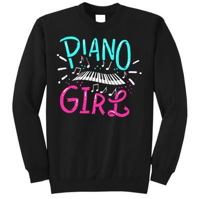 Piano Girl Pianist Music Notes Gift Sweatshirt