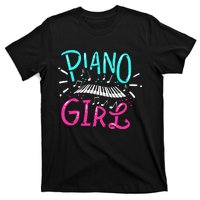 Piano Girl Pianist Music Notes Gift T-Shirt