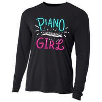 Piano Girl Pianist Music Notes Gift Cooling Performance Long Sleeve Crew