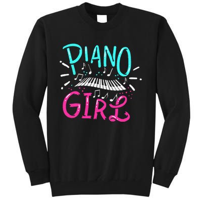 Piano Girl Pianist Music Notes Gift Tall Sweatshirt