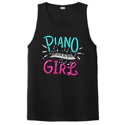 Piano Girl Pianist Music Notes Gift PosiCharge Competitor Tank