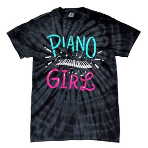 Piano Girl Pianist Music Notes Gift Tie-Dye T-Shirt