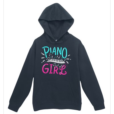 Piano Girl Pianist Music Notes Gift Urban Pullover Hoodie