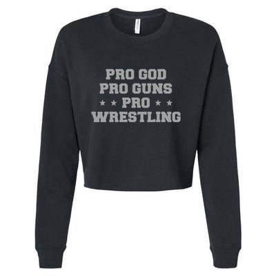 Pro God Pro Guns Pro Wrestling Cropped Pullover Crew